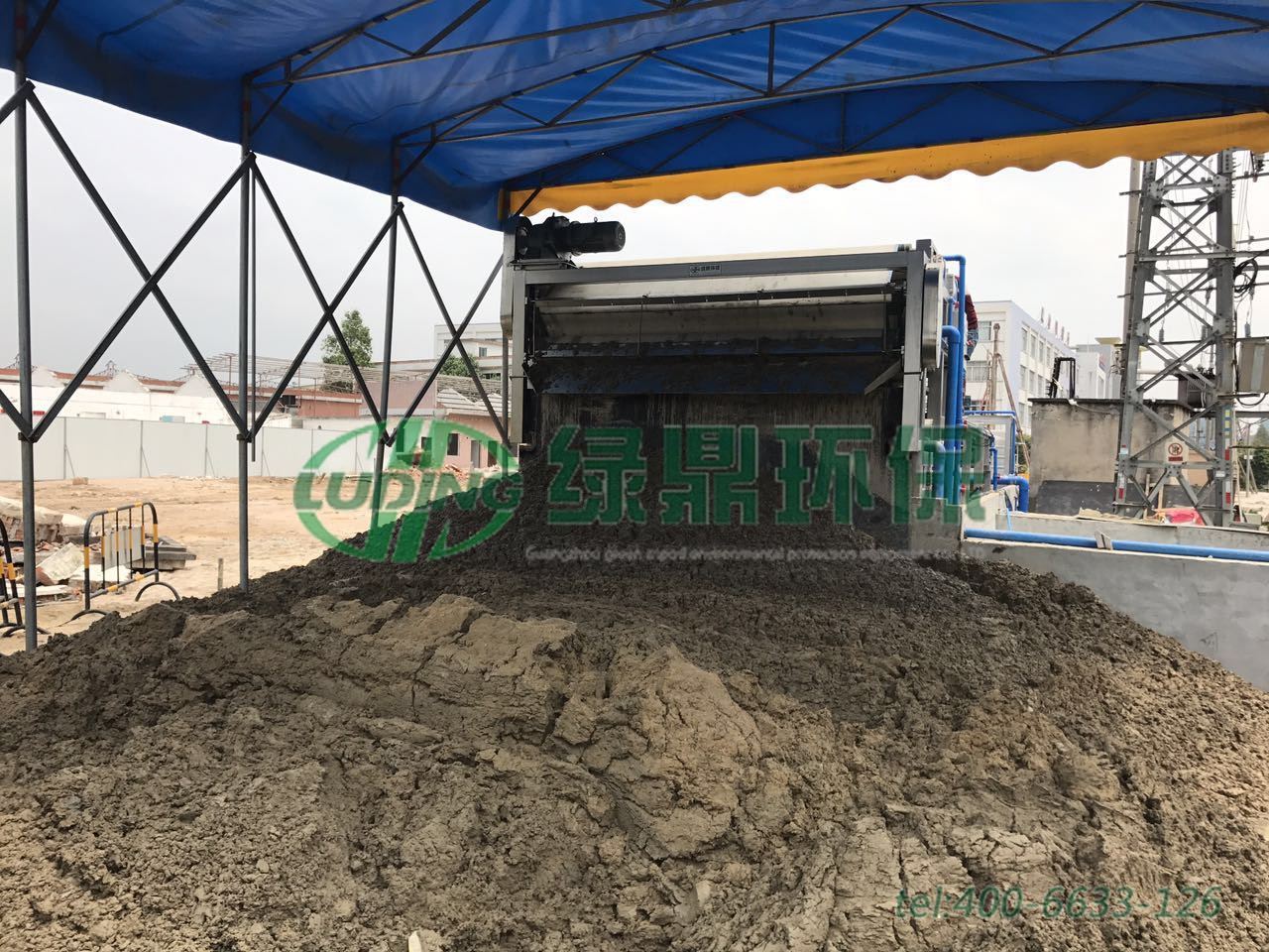 中鐵七局建筑打樁泥漿帶式壓濾機處理案例現場